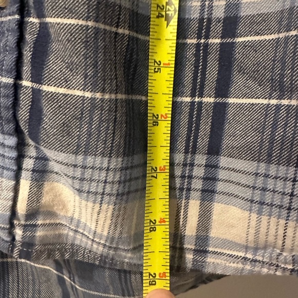 Men's Weatherproof Blue Plaid Flannel Long Sleeve Button Down Shirt L - Picture 11 of 13